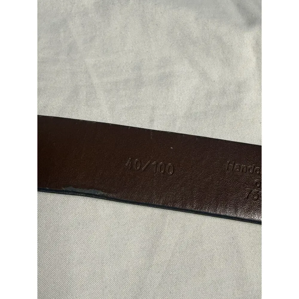 Mens Brown Leather Belt Size 40 Handcrafted in USA Casual Dress Genuine